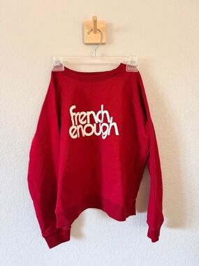 Red "french enough" Graphic Sweatshirt - Sézane-Style Unbranded